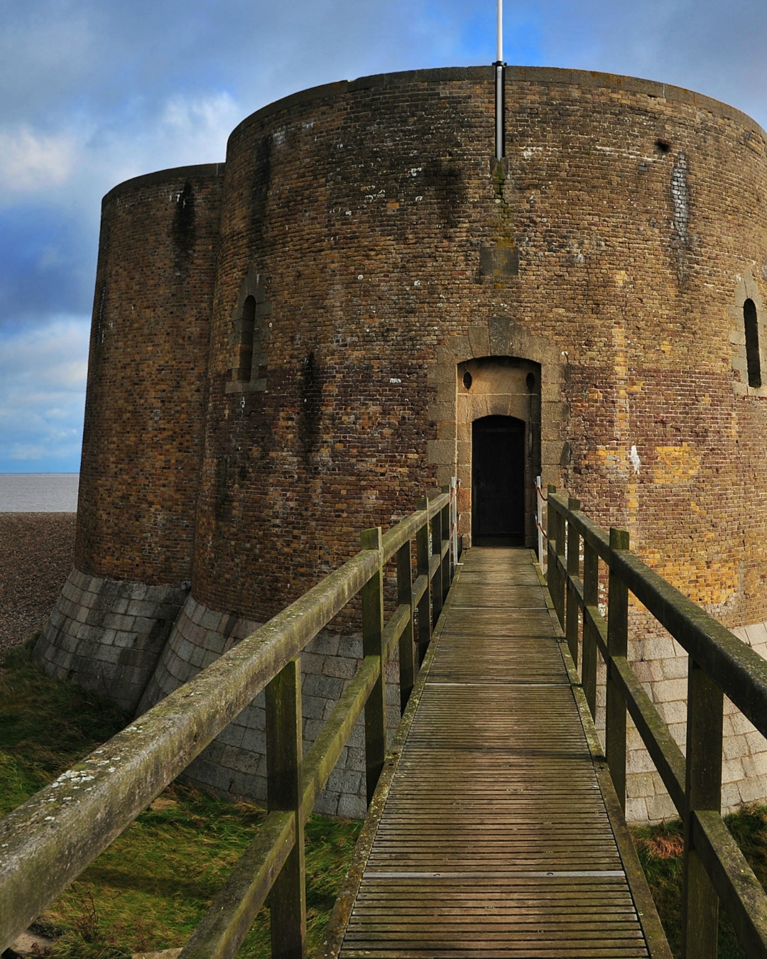 A martello tower with a bridge leading to it