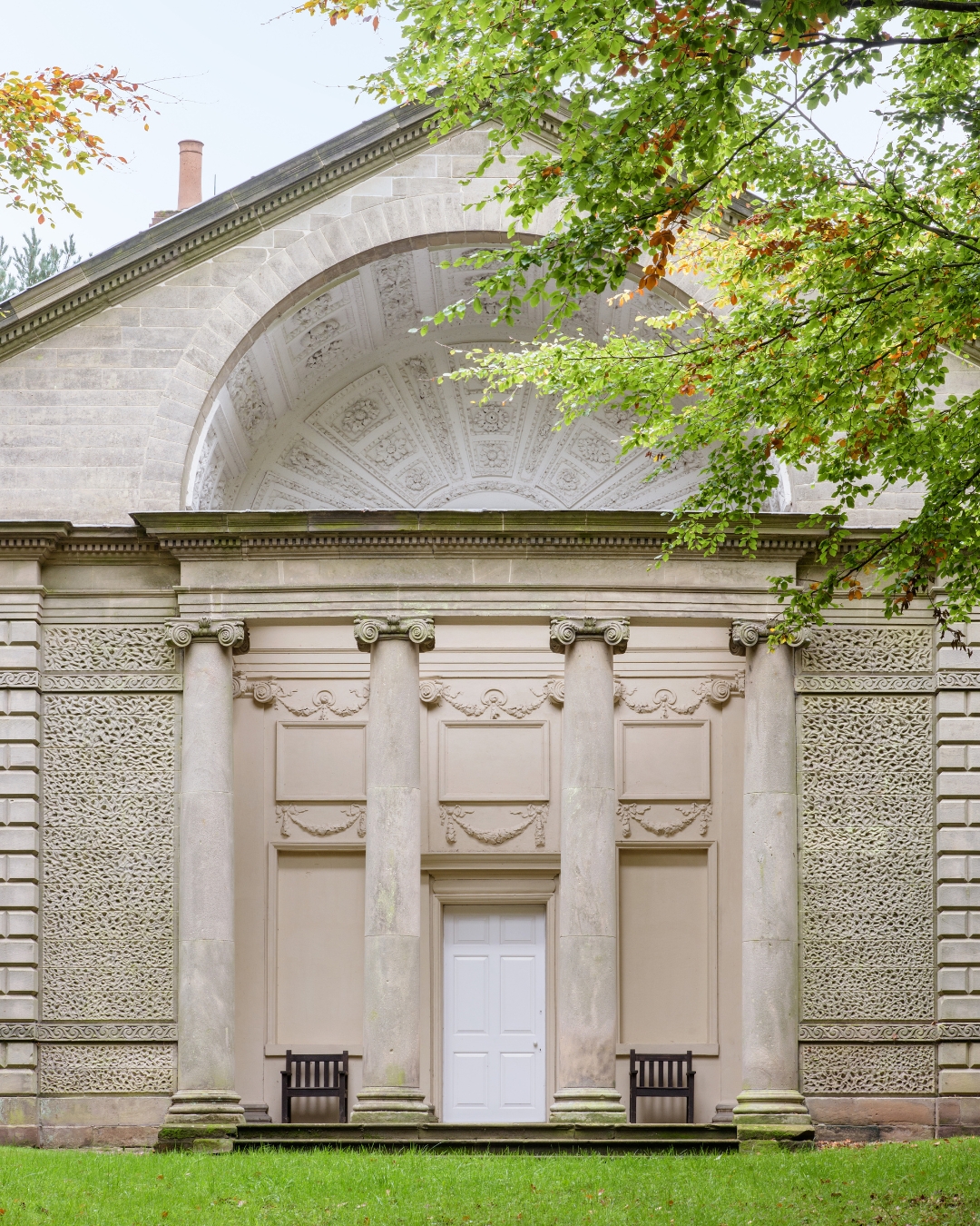 A classical pavilion with four columns