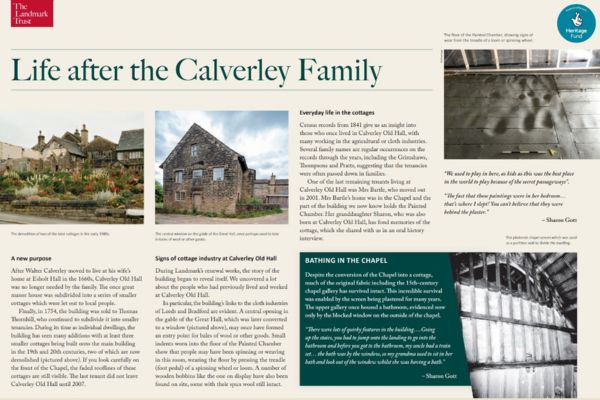 Interpretation board Life After the  Calverley Family 600x400