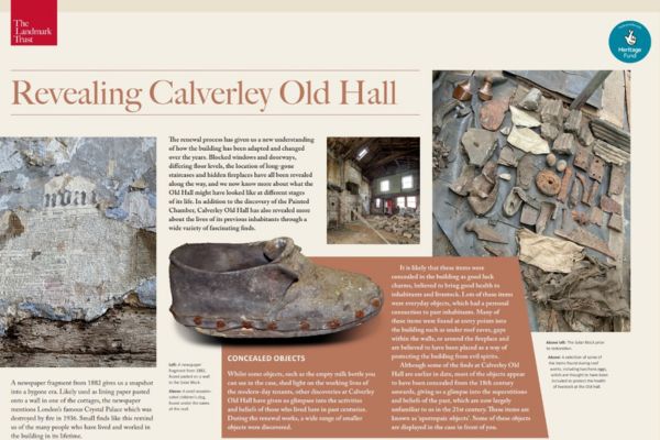 Interpretation board Revealing Calverley Old Hall 600x400