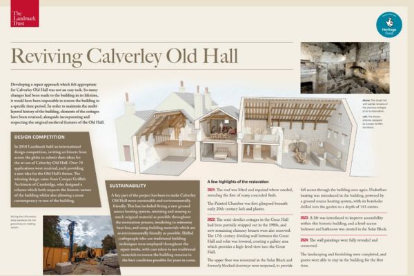 Interpretation board Reviving Calverley Old Hall 600x400